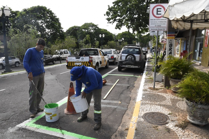 Foto da matéria Vagas de curta duração são sinalizadas na cor verde