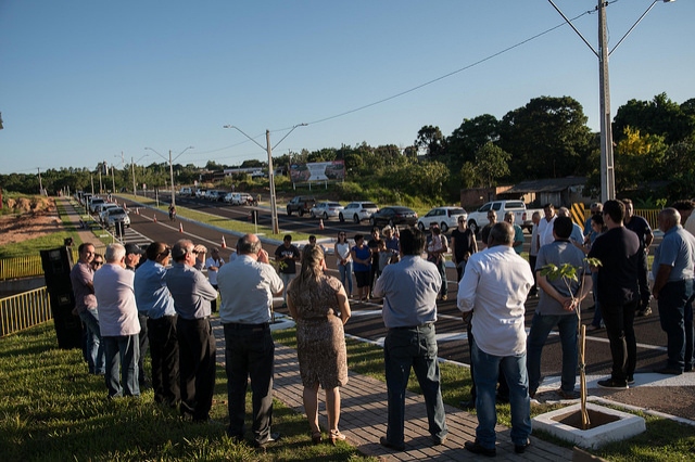 Foto da matéria Inaugurado no Jardim Espanha acesso mais rápido da rodovia PR-323 ao centro