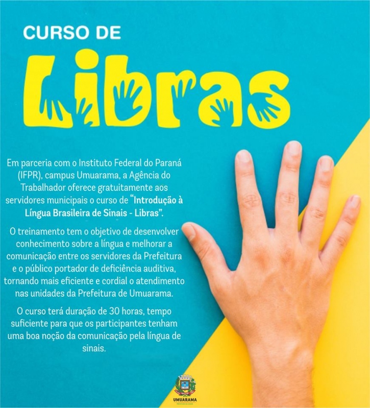 Foto da matéria Servidores municipais terão curso de Libras