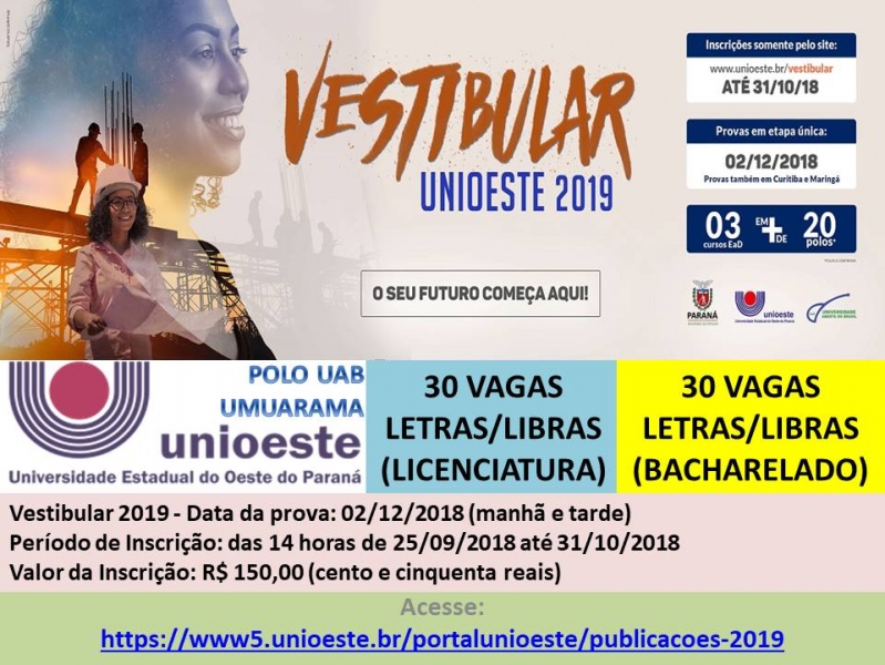 Foto da matéria Polo da UAB e Unioeste realizam vestibular para Letras/ Libras