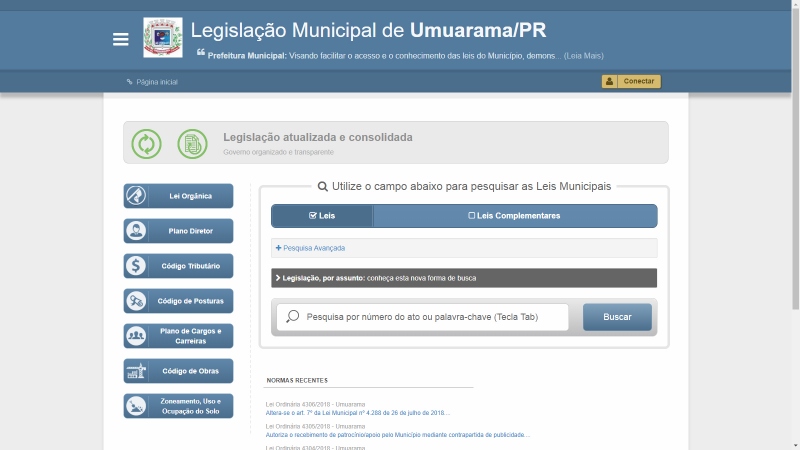 Foto da matéria Novo portal facilita pesquisa de leis municipais