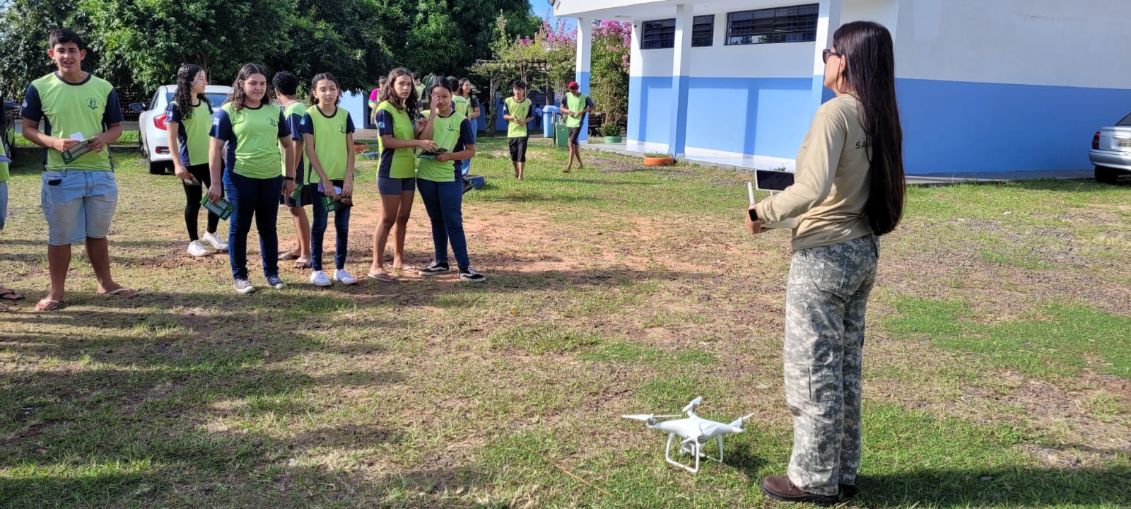 exibição de vistoria com drone