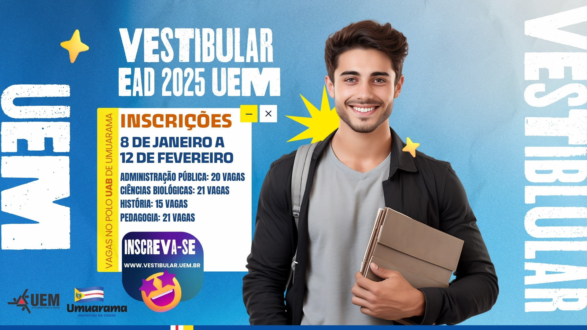 cartaz de divulgação do vestibular da UEM