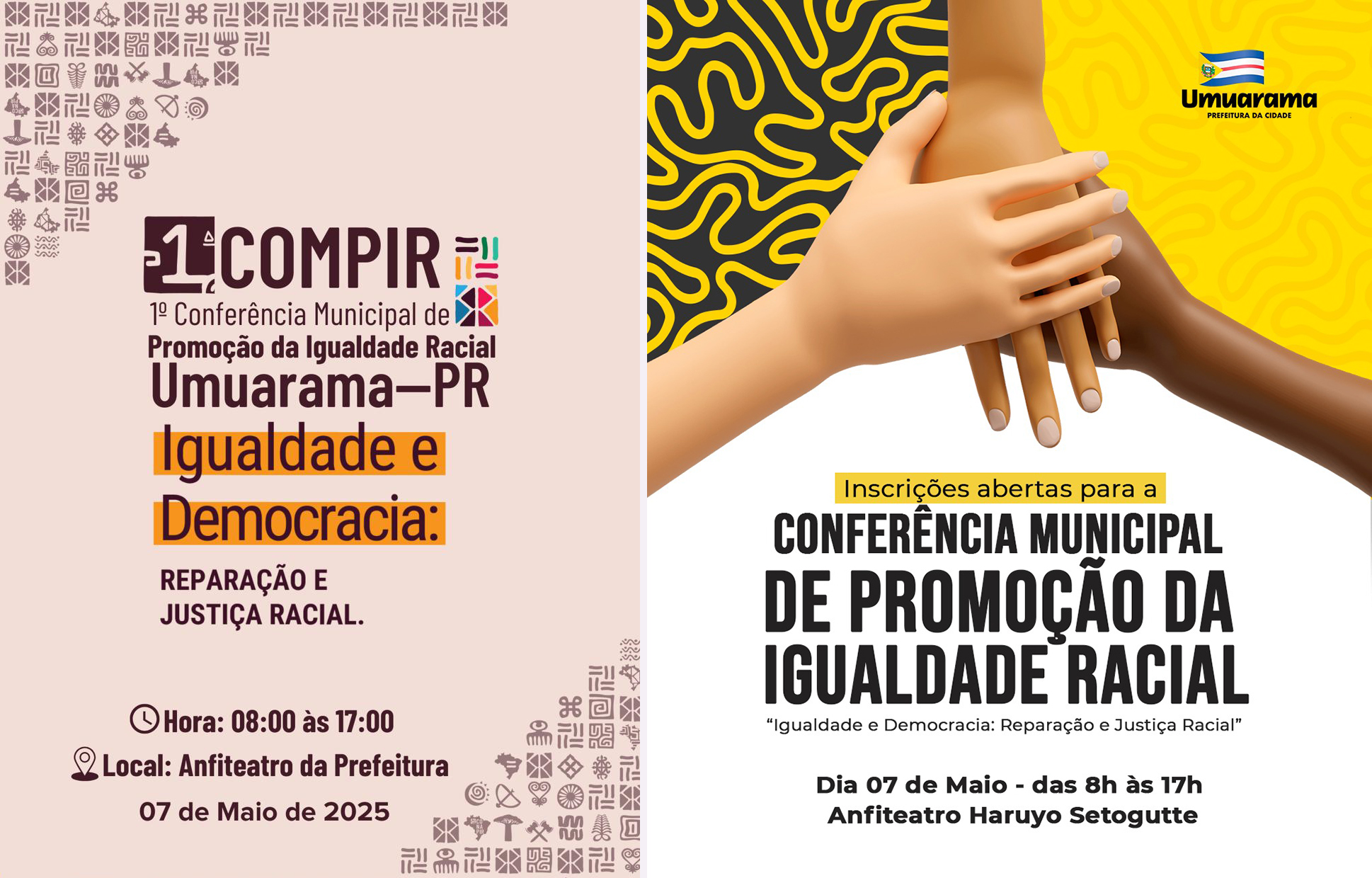 ilustração com informações textuais da conferência