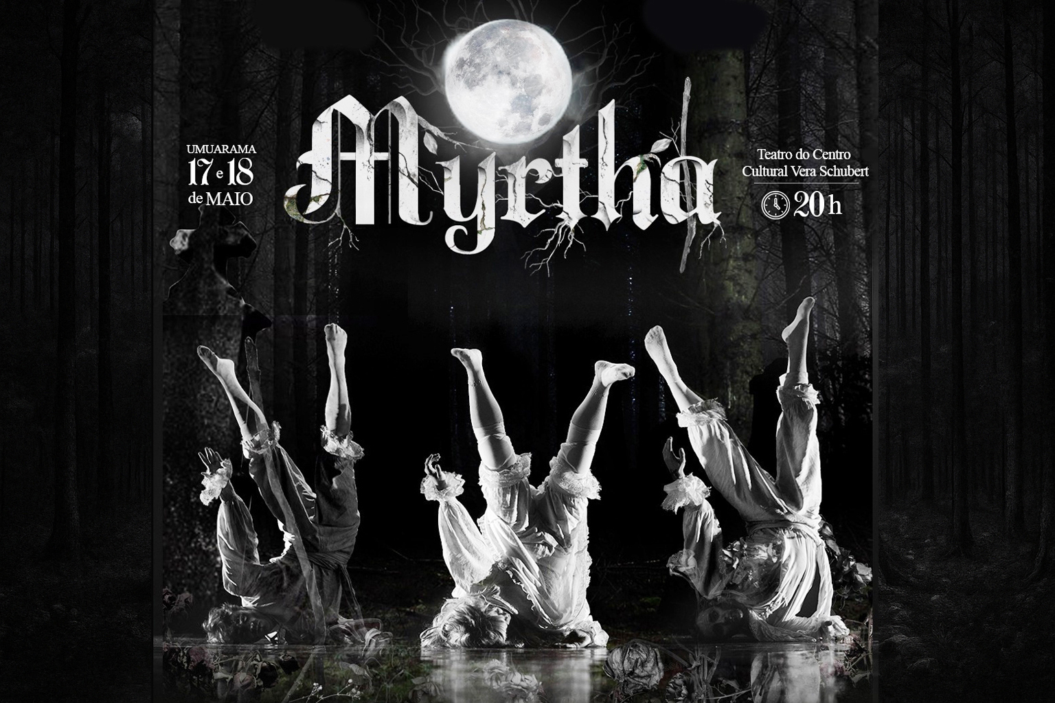 cartaz promocional da apresentação, com bailarinhos trajados para o espetáculo