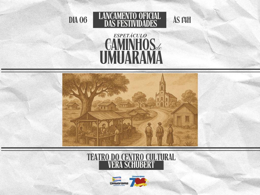 ilustração da apresentação com foto antiga de Umuarama