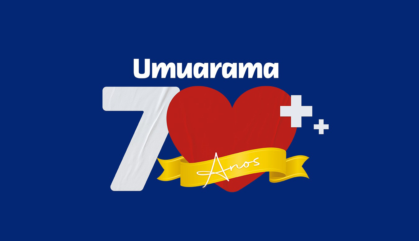 brasão com selo dos 70 anos de Umuarama