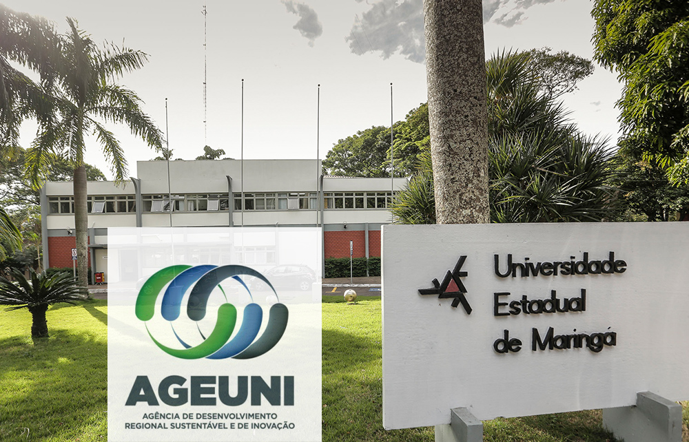 fachada com placa da agência de desenvolvimento da universidade estadual de maringá