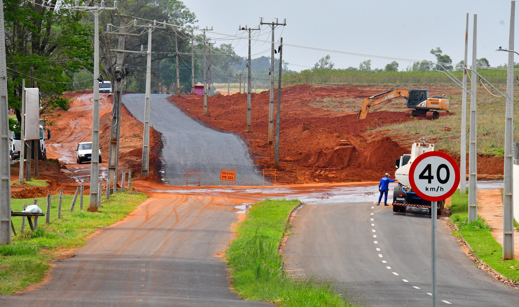 pavimentação da estrada rural