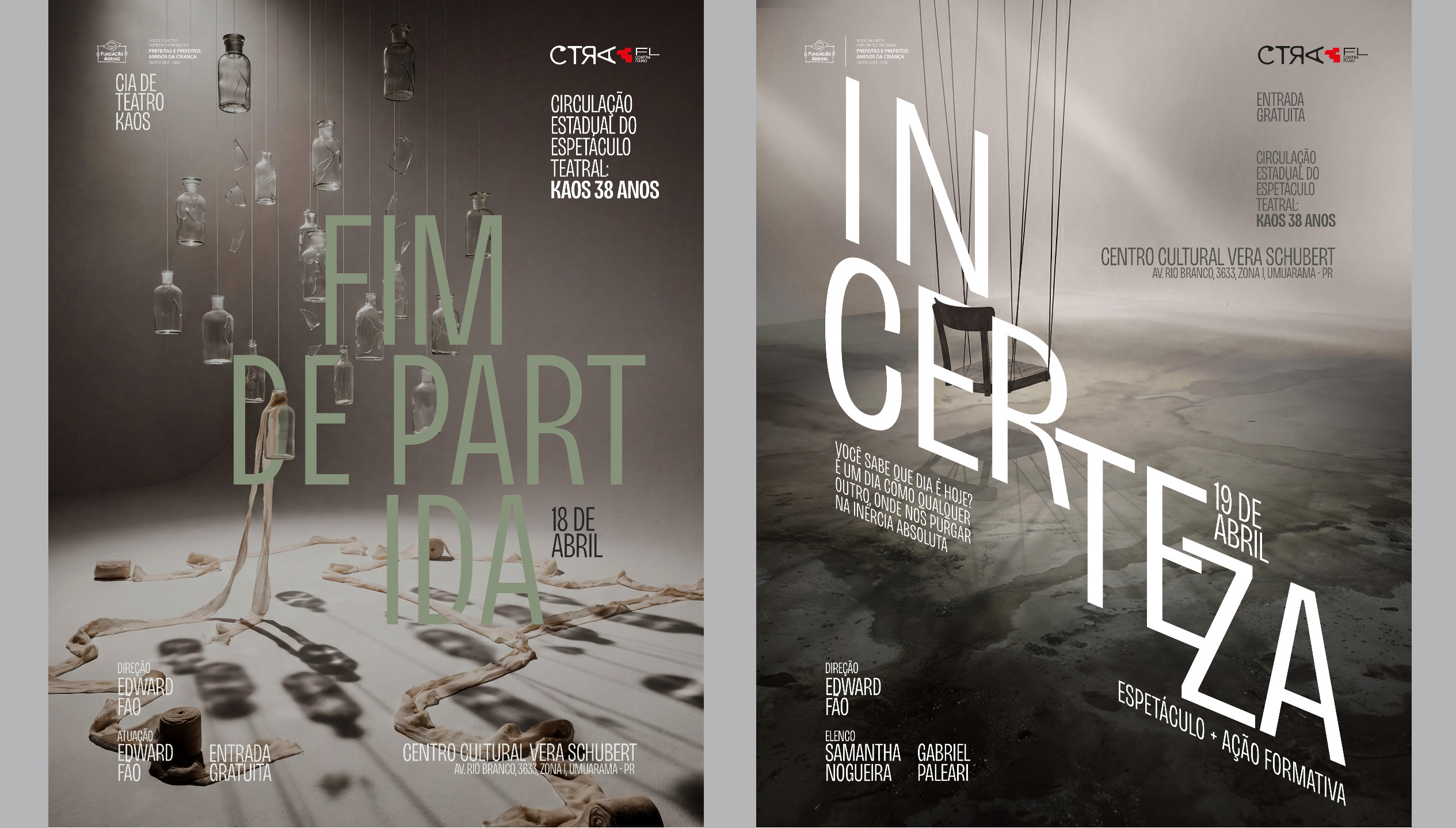 arte ilustrativa com dados sobre as apresentações teatrais