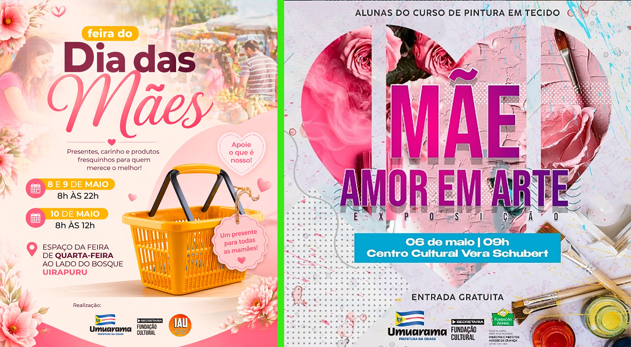 cartaz com informações sobre a feira e a exposição de arte