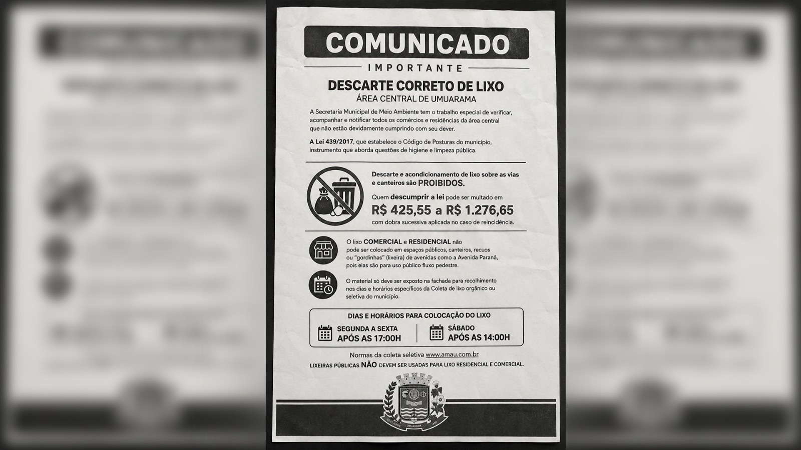 ilustração mostra o panfleto com informações falsas