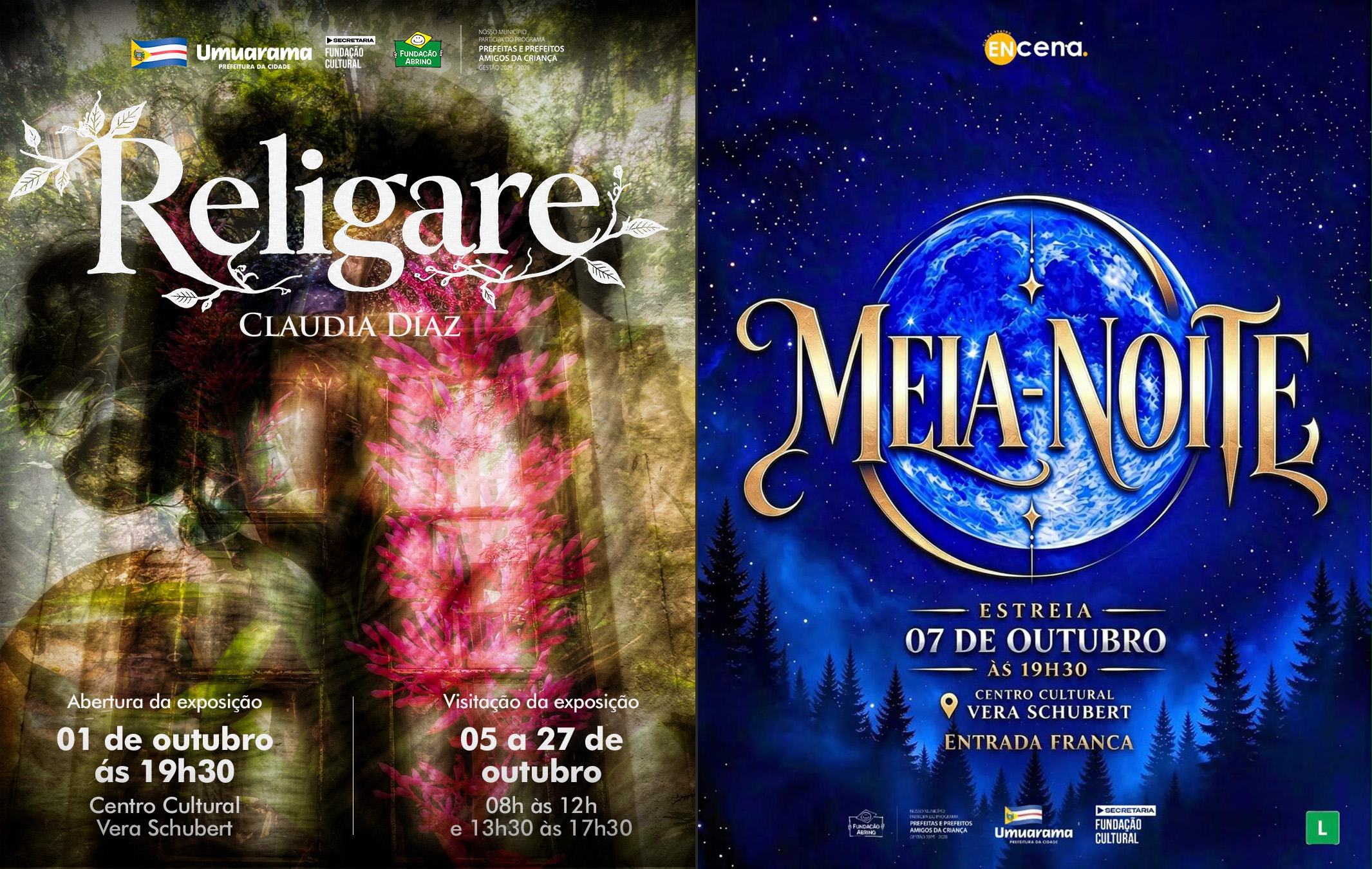 cartazes promocionais das apresentações
